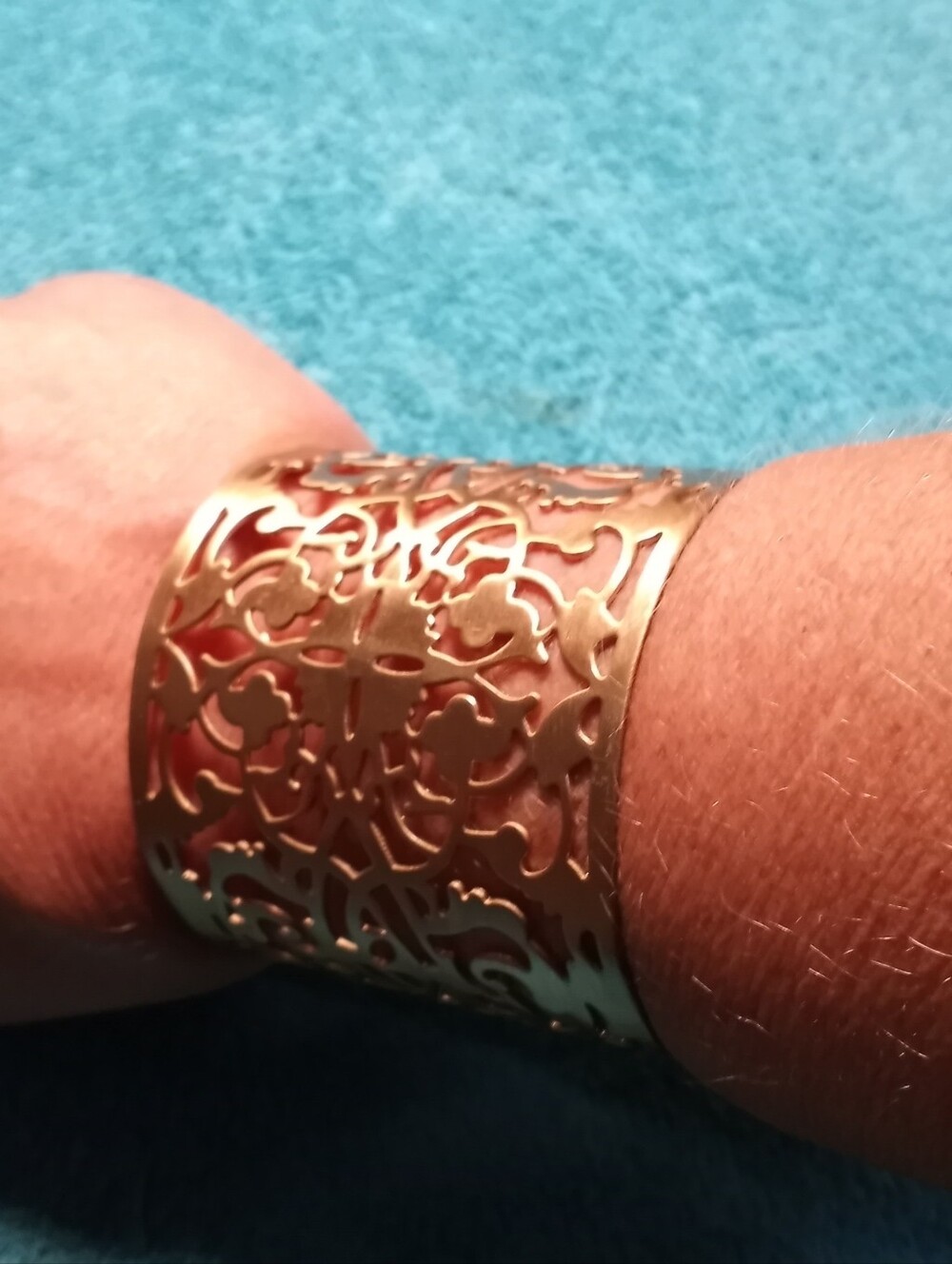 Gold Filigree Wide Cuff Bracelet - Women Accessories